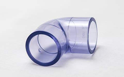 PVC-U Ellbogen, Transparent